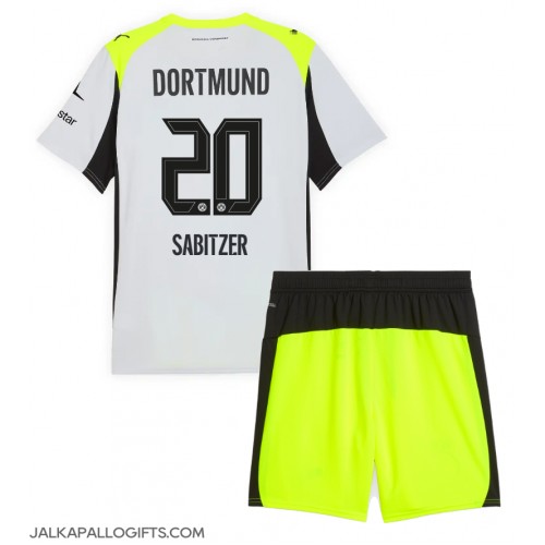 Borussia Dortmund Marcel Sabitzer #20 Vieras Peliasu Lasten 2025-26 Lyhythihainen (+ Lyhyet housut)